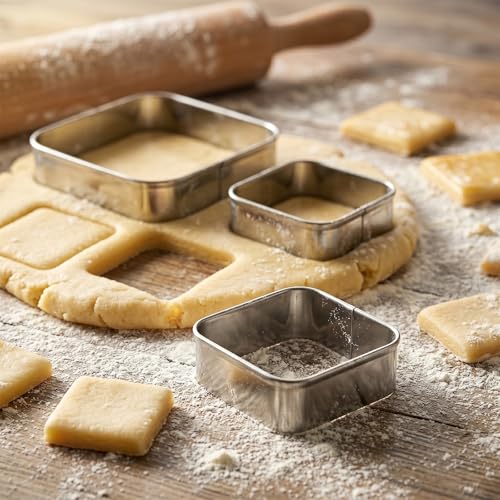 Rounded Square Cookie Cutter Stainless Steel Plaque Cookie Cutters Geometric Frame Cookie Cutters Shapes Molds for Baking 1 Inch Depth - color: Rounded Square
