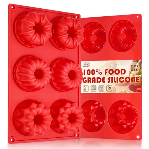 HKNMTT 2Pcs Mini Buntz Cake Pans for Baking 6-Cavity Fluted Tube Cake Pan - style: 3 Shaped buntz 2PCS