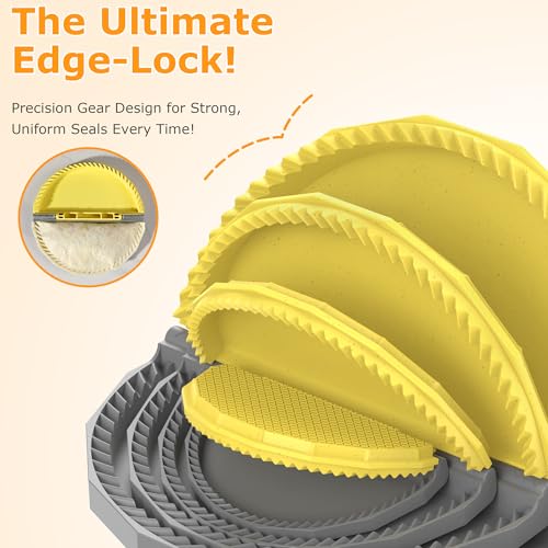 Tortilla Sealer Crimper Maker - for 10"+8"+6"+4" Flour Tortillas - color: Gray Yellow
