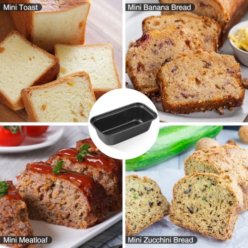 6 x 3 x 2 In Mini Loaf Pans for Baking Bread, Meatloaf, Bananas, Brownies - color: Black, size: Mini 6x3 Inch-8pack