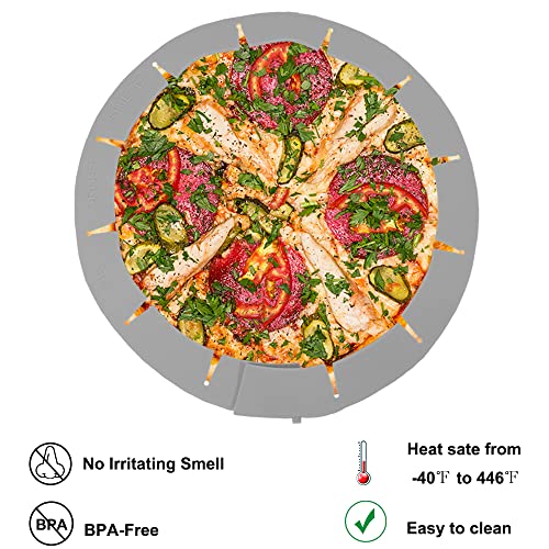 Adjustable Pie Crust Shield Protector Pie Edge Protector Tools Round Silicone Baking Cake Pizza Cover BPA-Free for Halloween Christmas Party Baking Fits 8-11.5 Inches Pie - color: Grey-2pcs