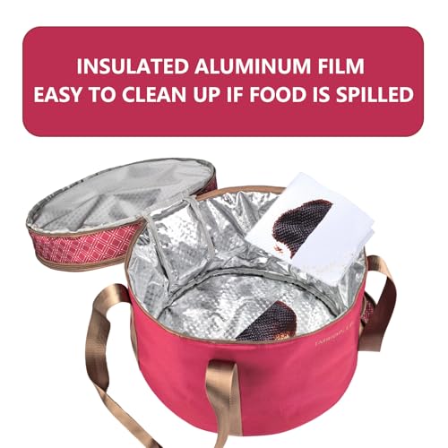 12 Inch Cake carrier Container with Lid and Handles Includes Insulated Bag for Safe Transportation of Buttercream Doesn't Melt Easy for Cakes, Pies and Cupcakes (Red) - color: Red