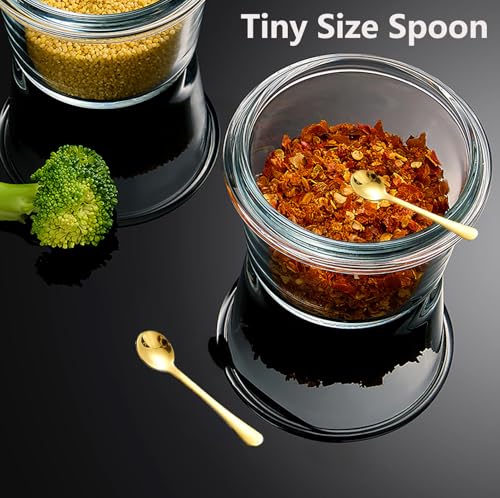8 PCS Tiny Stainless Steel Spoons for Spices Jars, Mini Size 2.87", Cute Small Stainless Steel Condiment Spoons for Spices, Salt, Sugar, Pepper, Honey (8 PCS, 2.87", Gold) - size: 2.87Inch(7.3cm)-Gold