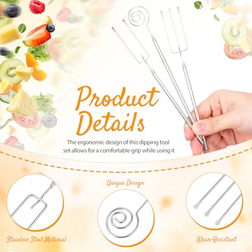 Chocolate Dipping Tools, 3 Pcs Stainless Steel Candy Dipping Fork Set
