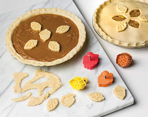 Fox Run Harvest Autumn Leaves 2" Pastry/Cookie/Pie/Fondant Stampers and Cutters, 4-Piece Set, Multicolor - style: Autumn Pie Cutters