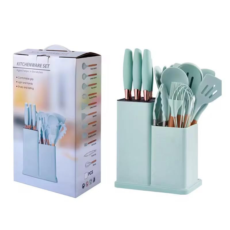19 Piece Kitchenware Set, Light Green