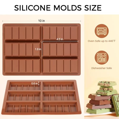 Chocolate Molds - Non-Stick Chocolate Bar Mold, Break Apart Chocolate Mold Food Grade Deep Mold For Tabs Chocolate Milk Snacks - color: Choco: 1 PC, size: Rectangle