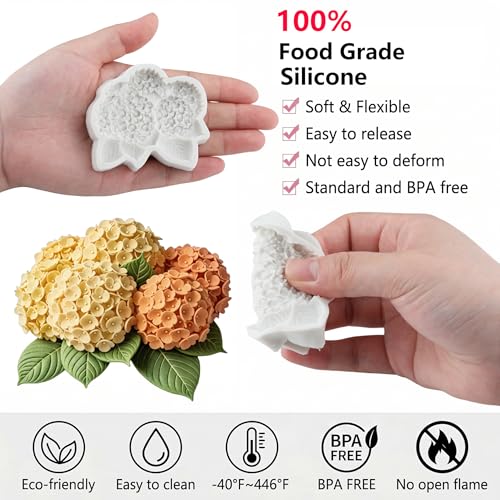 Hydrangea Flower Fondant Molds Flower Silicone Mold - color: Style 32