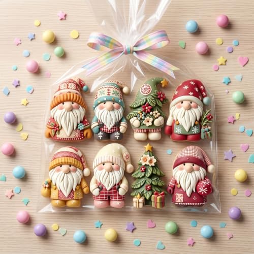 3D Christmas Gnome Fondant Mold Xmas Santa Claus Silicone Mold - color: Style G