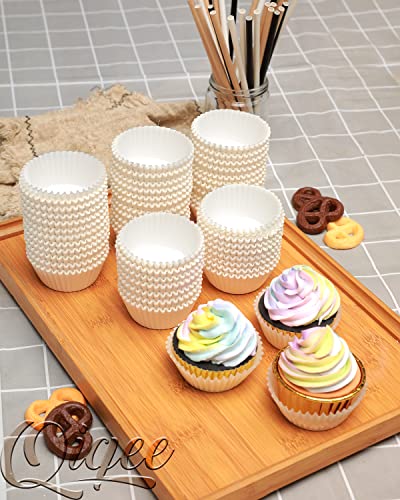 qiqee White Cupcake Liners, 300 Count, Jumbo Size - color: White, size: Large Size/300Packs
