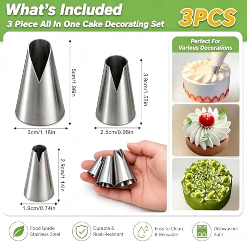 cake piping tips, Russian Piping Tips Set,V-shaped Wave Nozzles Piping Kit - DIY Icing Nozzle Tool for Cupcakes (V-shape) - color: V-shape