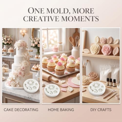 White Dessert Mold Food Grade Mini Rose Flower Teapot Mold Durable, Fondant and Gum Paste Molds,Candy Making Supplies