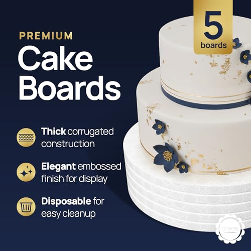 Cake Drums Round Cake Boards 16 Inch 1/2 Thick White 5pk - color: White, size: 16"