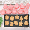 10 Piece Mini Christmas Cookie Cutters, 3d Xmas Theme Cookie Stamps