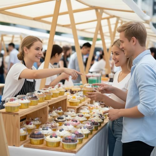 Gejoy 180 Pcs 8 oz Aluminum Foil Cup with Lids Disposable Ramekins with Lids Disposable Creme Brulee Cups Box for Wedding, Christmas, Party Dessert, Restaurants, Retail Stores(Gold) - color: Gold
