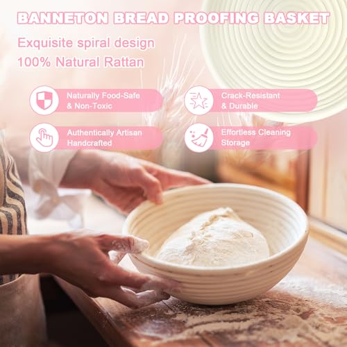 Beginner Sourdough Starter Kit, Sour dough Kits with Sourdough Starter Jar - color: Pink