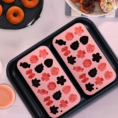 2PCS Flower Shape Floral Silicone Candy Molds