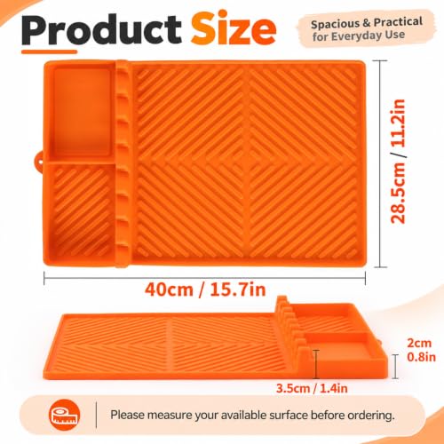 Find law Silicone Tools Mat for Griddle & Kitchen Countertop - color: Orange