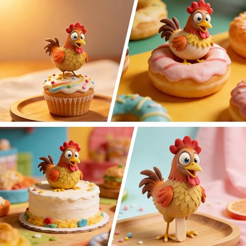 Cartoon Rooster Silicone for Fondant Candy Cupcake Toppers Desserts - color: Rooster Silicone Molds