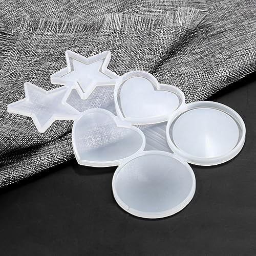 mostsom Star Love Heart Silicone Lollipop Mold Jelly Candy Chocolate Soap Bakeware Mould Reusable Variety Shapes Cake Decor 2PCS (J_ Star Love Heart) - size: J_ Star Love Heart