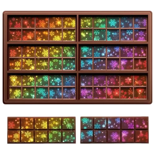 Christmas Snowflake Candy Molds Holographic Chocolate Mold Silicone - color: Snowflake, style: Square
