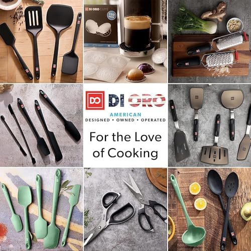 DI ORO Silicone Spatula Set - 600F Heat Resistant, 5-Pc Sage - color: Sage