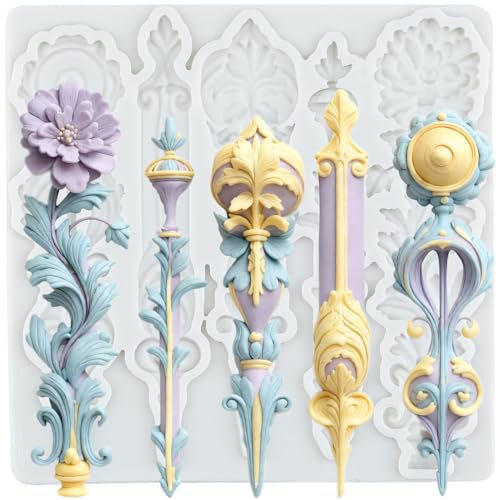 Baroque Style Silicone Mold Curlicues Scroll Lace Fondant Molds - color: Style ZP