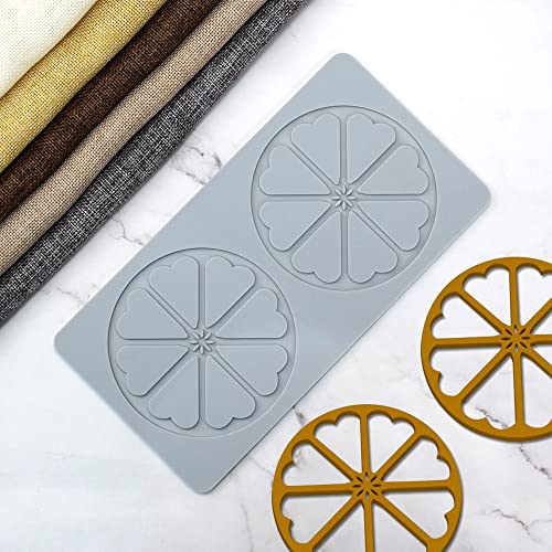 TUKE 3D Leaves Silicone Molds Flower Cake Fondant Mat Bee Leaf Pastry Moulds Rose Impression Chocolate Hollow Lace Mold (Sector_8.92x4.6x0.12inch_A) - size: Sector_8.92x4.6x0.12inch_A