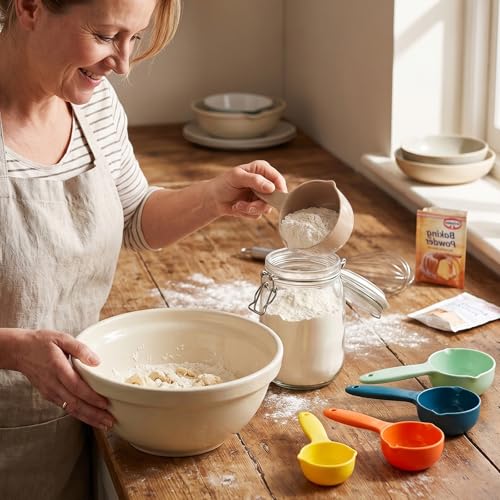 10 pcs Measuring Cups & Spoons Set, Kitchen Gadgets, Measuring Cups with Non-slip Handles for Baking & Cooking, Space-Saving Multicolor Design, Dishwasher Safe