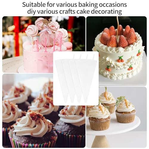 4 Pack 12 Inch Reusable Piping Bags, Cotton Cloth Pastry Bags with Plastic Coating, Professional Tipless Icing Bags for Cake Decorating Cupcakes Cookies Desserts and Baking Supplies - size: 12inch
