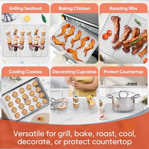 Homikit 16.6 x 11.5’’ Large Cooling Rack, 2 Pack Stainless Steel Wire Rack - size: 16.6*11.5 Inch