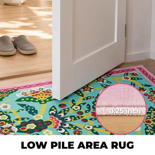 4x6 Pink Peony Area Rug, Soft Low Pile - color: Pink Peony, size: 4' x 6' (Rectangular)