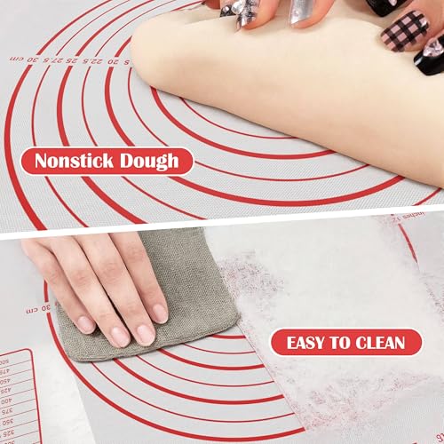 BlueBark 2 PCS - 24"L x 20"W Non-stick Silicone Baking Mat for Pastry & Dough, Sourdough Bread Making Tools, Kitchen Counter, Cooking Enthusiasts - color: Black- 2 PCS, size: 24"L x 20"W
