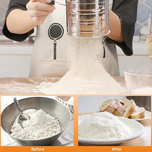 HULISEN 5-Pc Biscuit Cutters, Flour Sifter, Pastry Scraper, Dough Blender - size: 4 Pcs Pastry Cutter Set with 3 Cup Flour Sifter