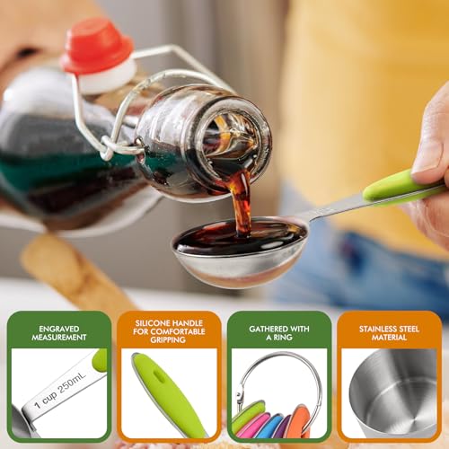 HOTEC 10-Pack Measuring Cups & Spoons Set, Multicolor - color: Multicolor