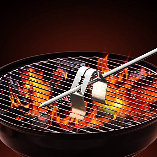 8 Pcs Meat Grill Thermometer Probe Holder Clip, 2 Style Temp BBQ Camping