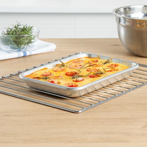 Restaurantware 1/8 Size 19 Gauge Aluminum Sheet Pan, Beaded Rim, 1 Count - size: 1/8 Size