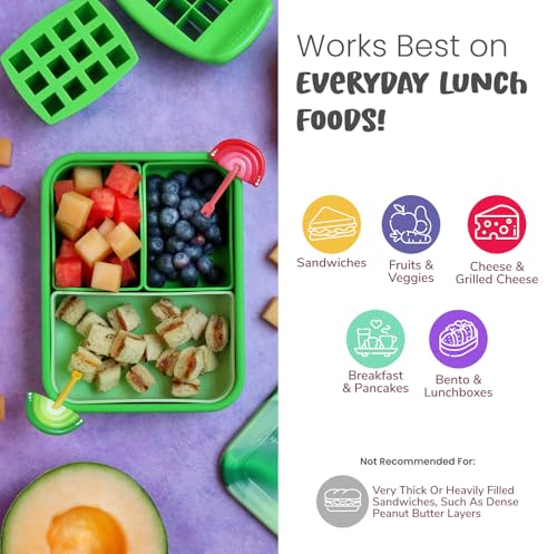 FunBites Yellow Squares Sandwich Cutters For Kids Lunch Toddler Bite Size - color: Yellow Squares