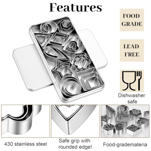 30pcs Cookie Cutters Variety Pack, Metal Clay Cutters Shapes