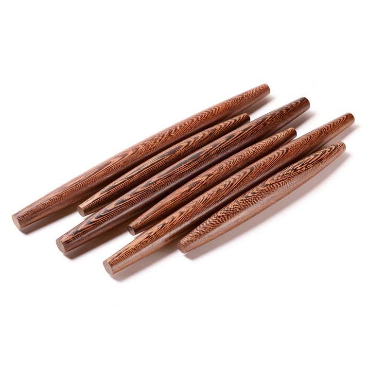 Wenge Wooden Dumpling Rolling Pin, 15 Inch Tapered Design, 2pcs