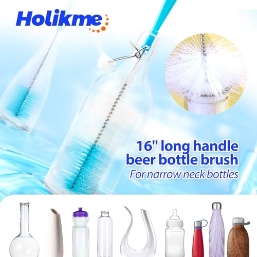 Holikme Bottle Brush Tube Cleaning Lab Set with Long Handle,Blue - color: Azul