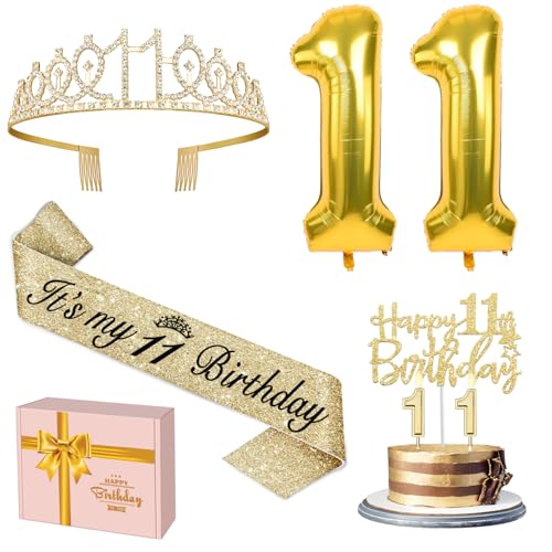 YeohJoy Gold 11th Birthday Decorations for Girls - style: 11th