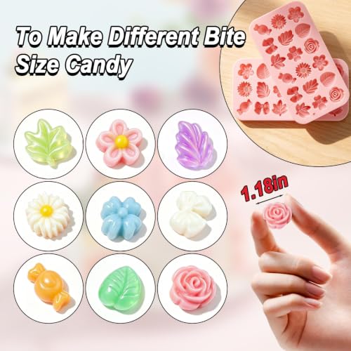 2PCS Flower Shape Floral Silicone Candy Molds
