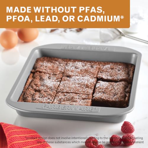 Farberware Nonstick Bakeware 9-Inch Square Cake Pan, Gray - color: Gray