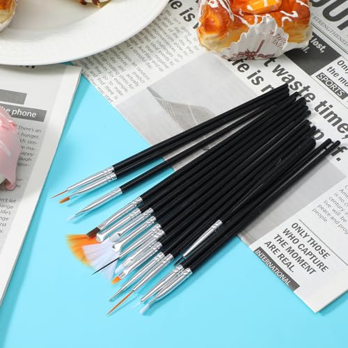 JJUNW 15 PCS Cake Decorating Brushes, Sugar Cookie Decorating Brushes Kit