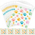 Pasimy 200 Pcs Dog Paw Treat Bags, Clear Self Adhesive Pastel Color - color: Spring Color