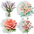 Flower Silicone Mold Poppy Lavender Peony Fondant Molds Set of 4 - color: Style B
