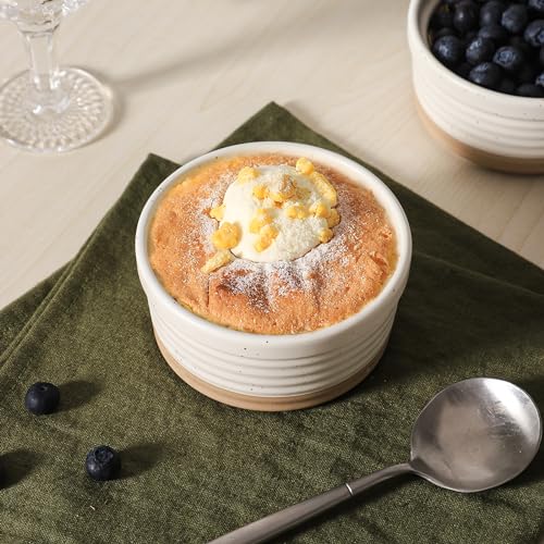 Frewinky Ceramic Ramekins 10 oz Set of 6 for Creme Brulee and Souffle Cups - size: 10oz
