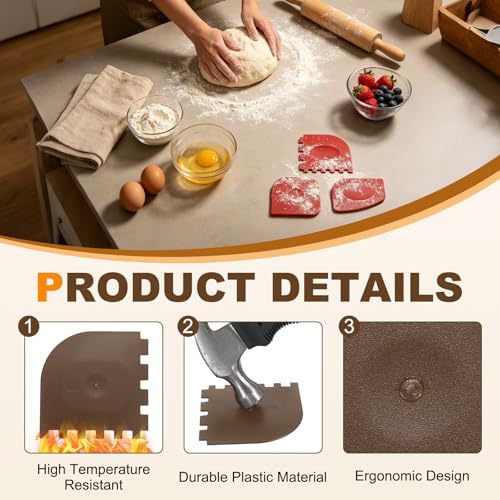 uxcell 6Pcs Serrated Pan Scraper 3.2x3.2Inch Kitchen Pot Scrubber Brown - color: Brown, size: 3.2x3.2Inch