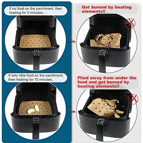 BYKITCHEN 11x12 Inch Air Fryer Oven Liners, Airfryer Parchment Paper - size: 11x12inch